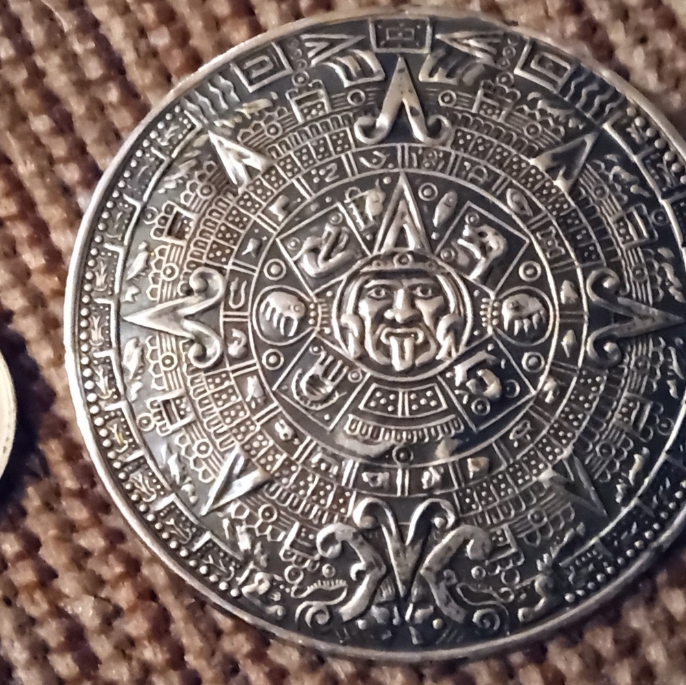 Myan Calendar Sterling silver brouch.